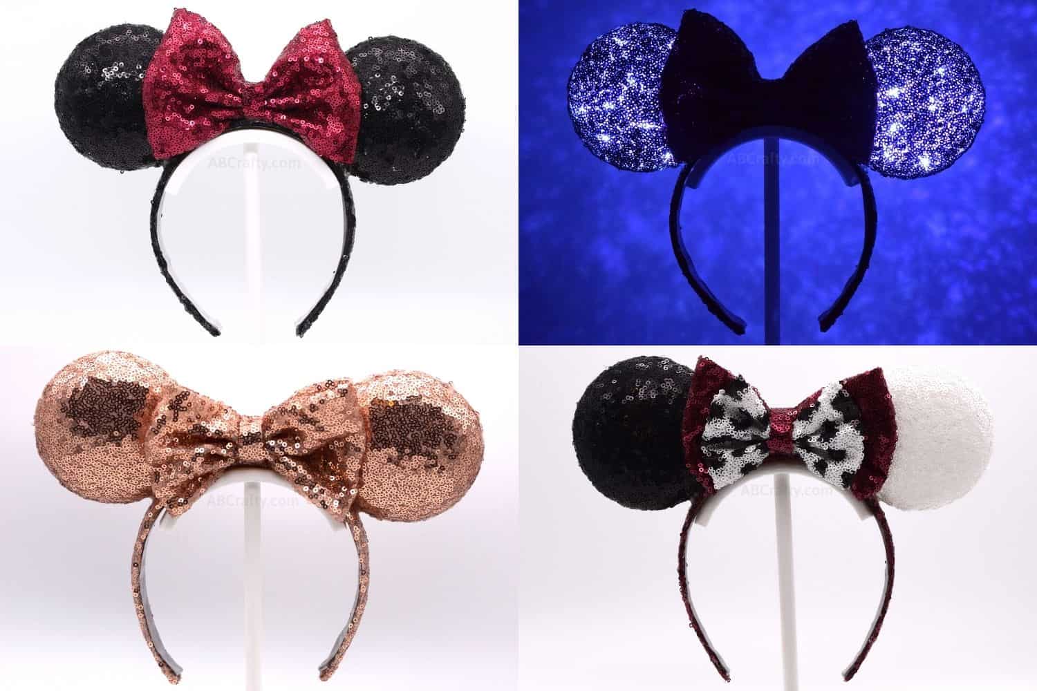 Disney Parks Minnie Mouse Rose Gold Sequined Ear Headband