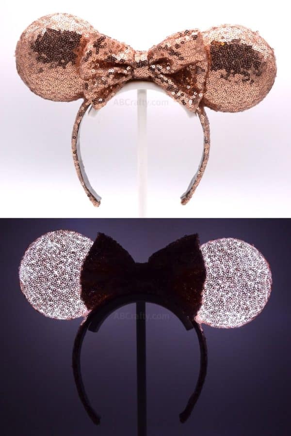 DIY Light Up Minnie Mouse Ears - No Sew DIY Disney Ears - AB Crafty