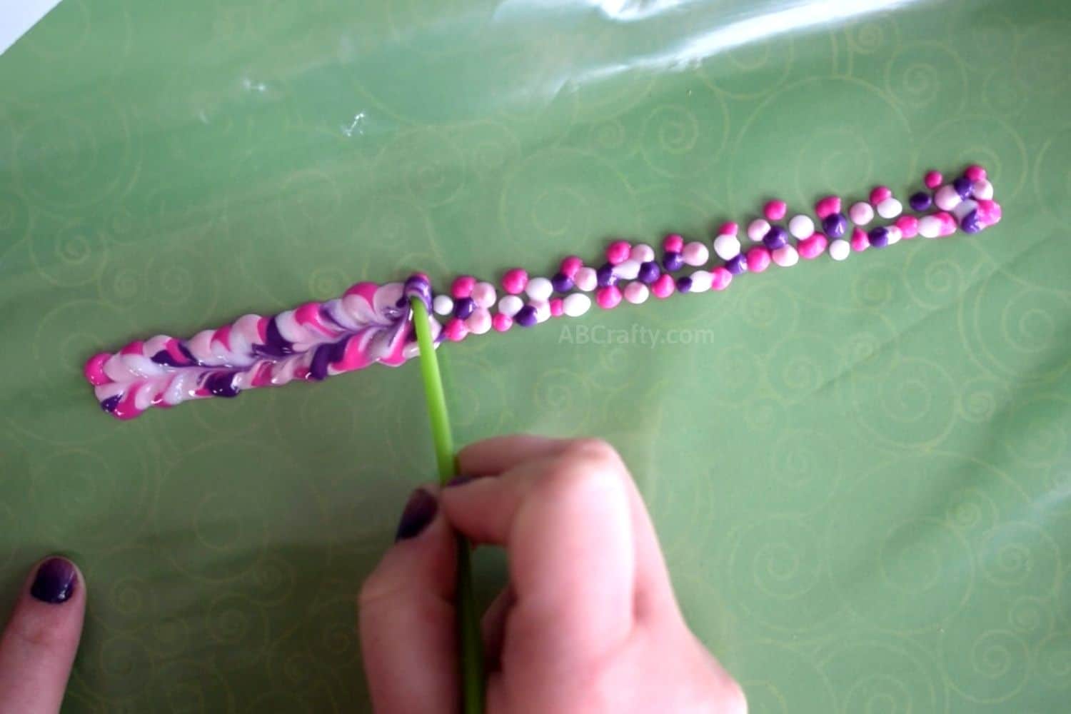 DIY Fabric/Puffy Paint Bracelet Tutorial
