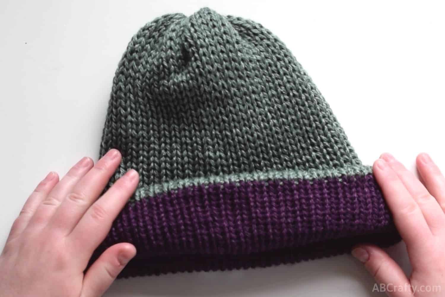 Loom Knit Hat - Easy Instructions to Loom Knit a Hat - AB Crafty