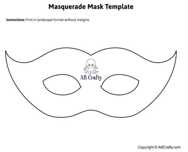 Masquerade Mask Template Free Printable Download AB Crafty