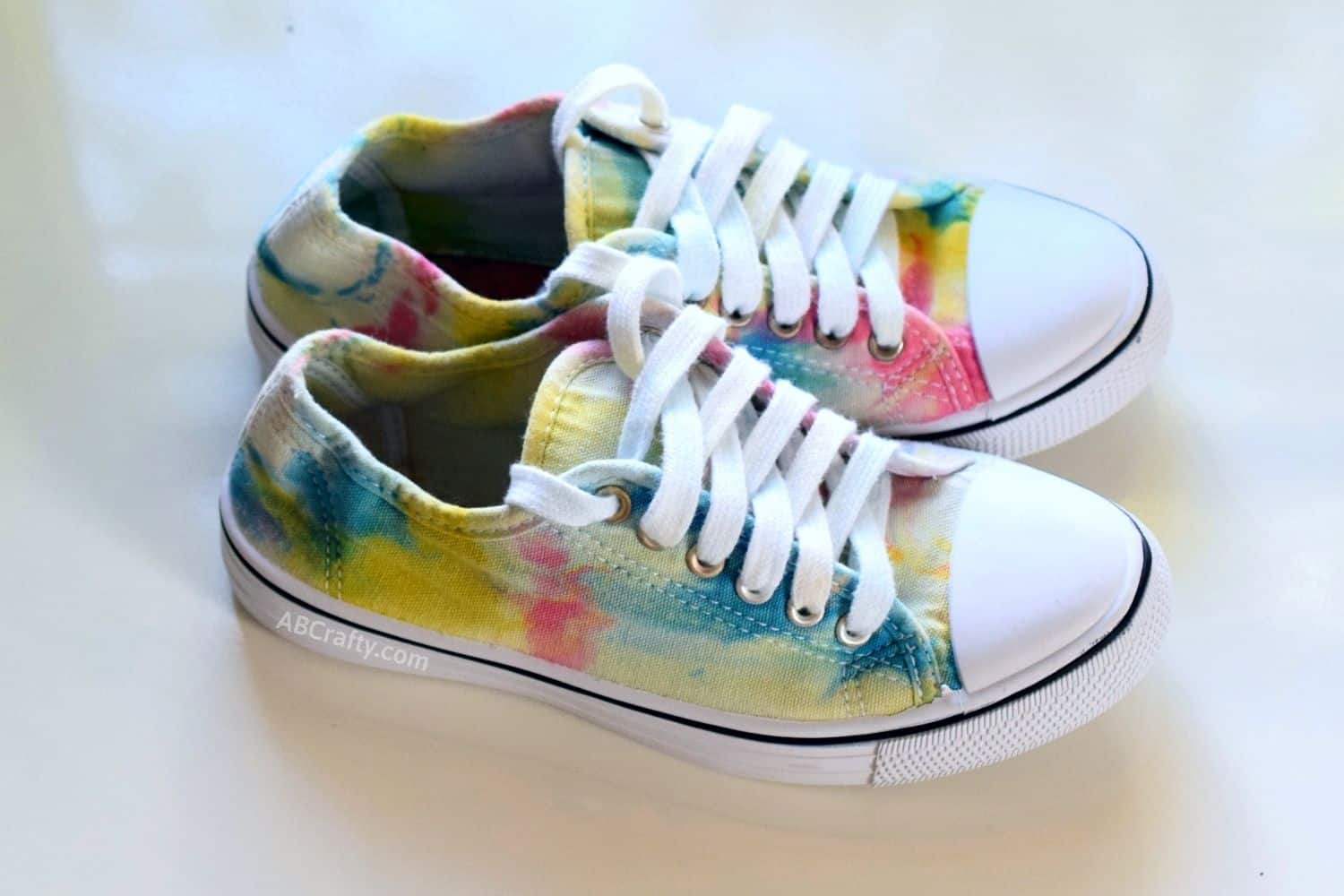 Tie Dye Shoes - How to Easily Tie Dye Sneakers at Home - AB Crafty