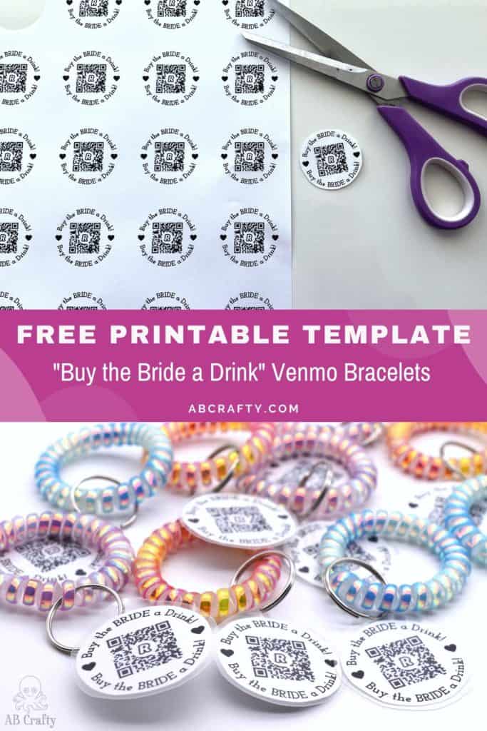 bachelorette venmo QR code bracelets template pin