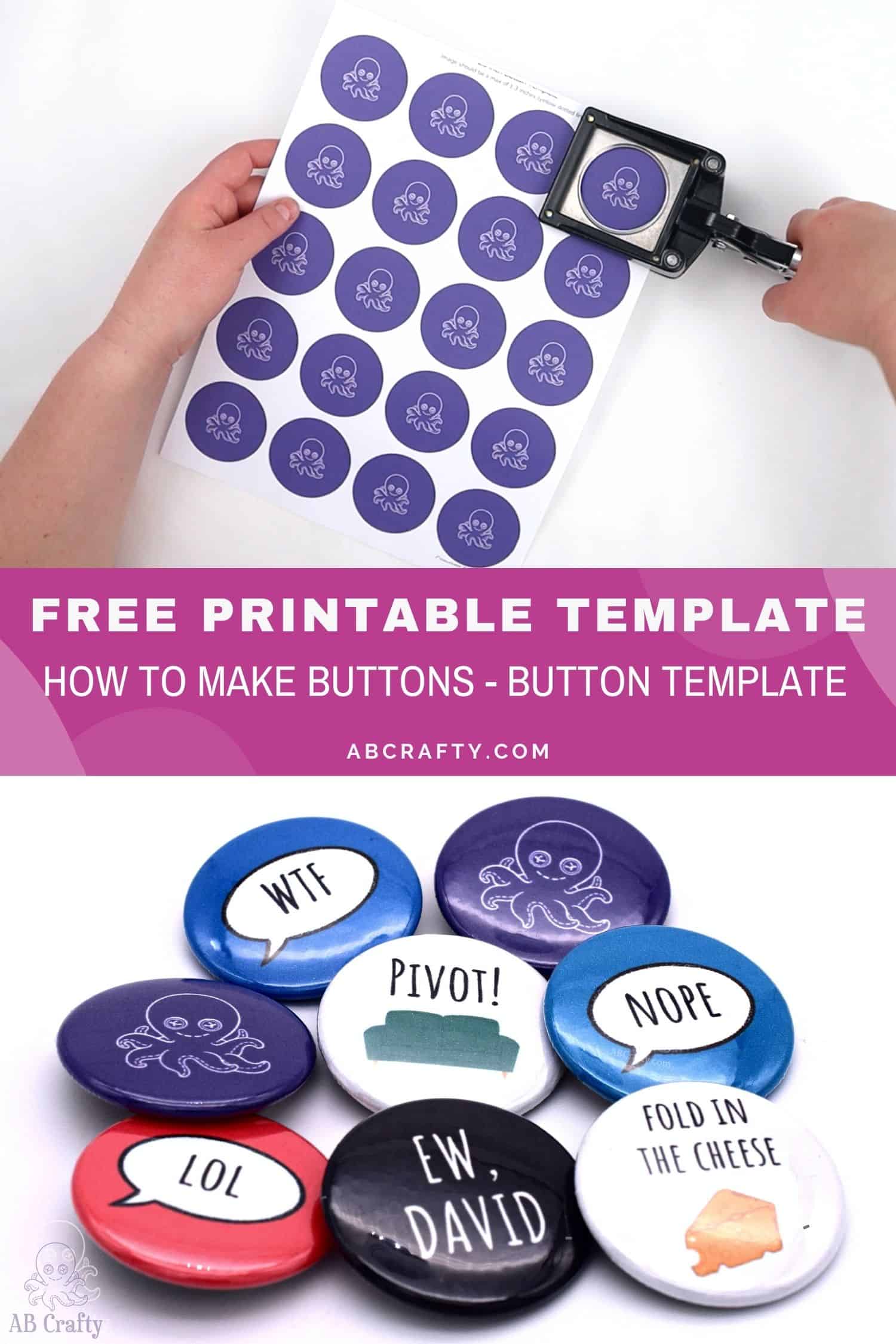 Button Template in 4 Sizes - Free Download - AB Crafty
