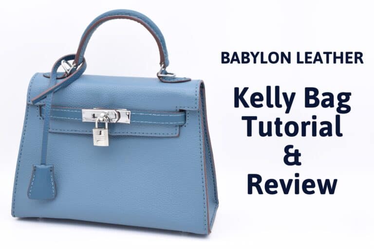 peacock blue hermes kelly bag with the title "babylon leather kelly bag tutorial and review"