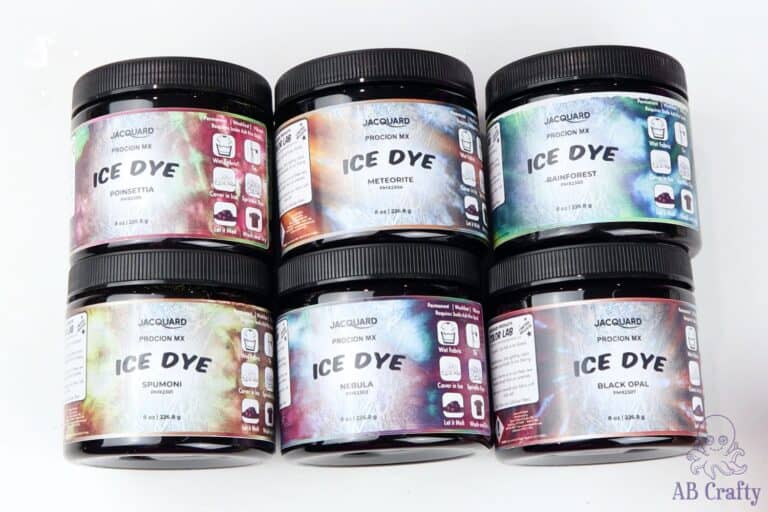 all six containers of jacquard ice dyes