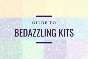 different color rhinestones with the title "guide to bedazzling kits"