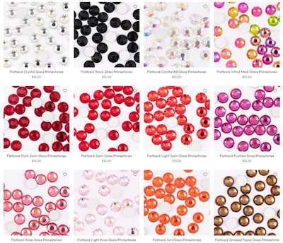 worthofbest glass rhinestones in a variety of colors